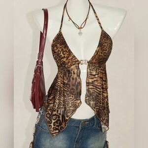 Leopard Print Halter Top